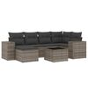 vidaXL Salon de jardin avec coussins 7 pcs gris r&eacute;sine tress&eacute;e