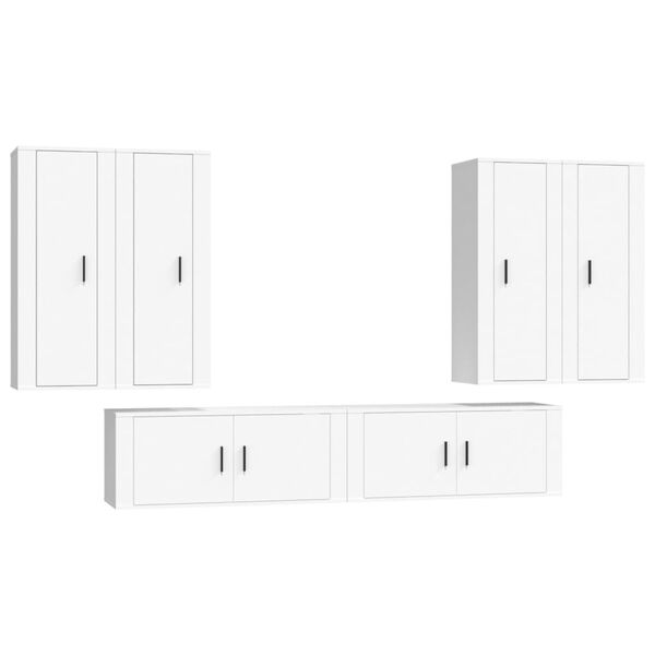 vidaXL Ensemble de meubles TV 6 pcs Blanc Bois d'ing&eacute;nierie