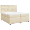 vidaXL Sommier &agrave; lattes de lit avec matelas Cr&egrave;me 200x200 cm Tissu