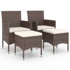 vidaXL Jeu de chaise et tabouret de jardin 4 pcs Résine tressée Marron