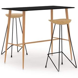 vidaXL Ensemble de bar 3 pcs Noir