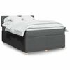 vidaXL Sommier &agrave; lattes de lit avec matelas Gris fonc&eacute; 140x190cm Tissu