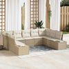 vidaXL Ensemble de canap&eacute; de jardin 9 pcs Beige et cr&egrave;me Polyrotin