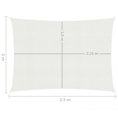 vidaXL Voile d'ombrage 160 g/m² Blanc 2x2,5 m PEHD