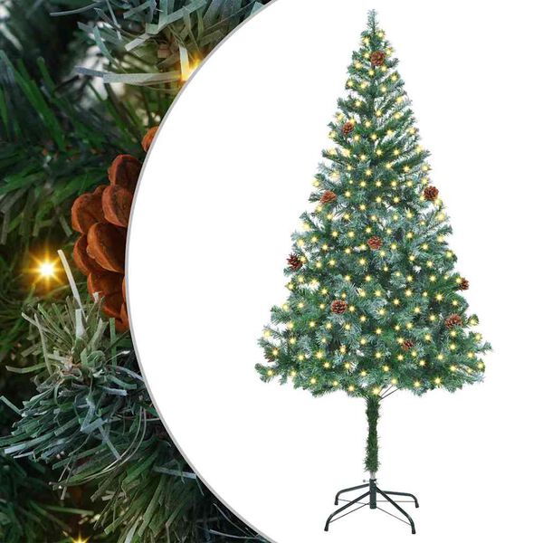 vidaXL Sapin de No&euml;l artificiel avec 300 LED Vert 180 cm PVC et Acier