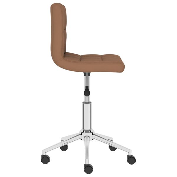 vidaXL Chaise pivotante de salle &agrave; manger Marron Tissu