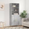 vidaXL Buffet haut Gris b&eacute;ton 69,5x34x180 cm Bois d'ing&eacute;nierie