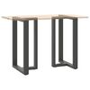 vidaXL Pieds de table de bar en T, 2 pi&egrave;ces, anthracite, 60 x 35 x (90-91) cm, acier