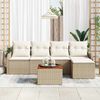 vidaXL Ensemble de canap&eacute; de jardin 6 pcs Beige et blanc