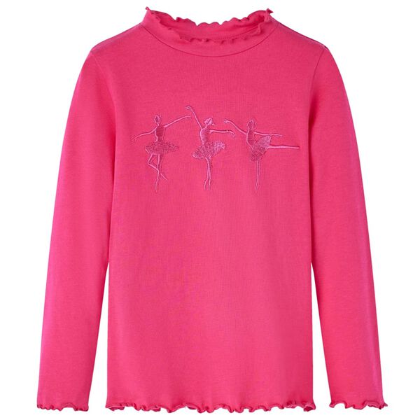 T-shirt enfants à manches longues rose vif 116