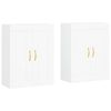 vidaXL Armoires murales 2 pcs blanc bois d'ing&eacute;nierie