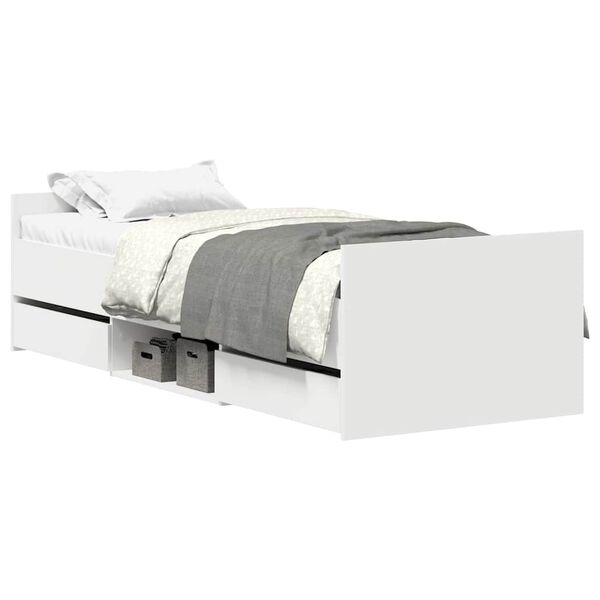 vidaXL Cadre de lit sans matelas blanc 75x190 cm