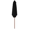 vidaXL Parasol de jardin avec mât en bois noir 270 cm