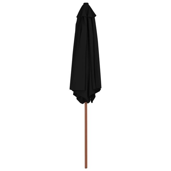 vidaXL Parasol de jardin avec mât en bois noir 270 cm