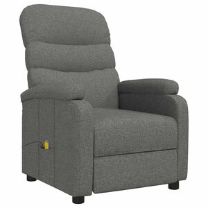 vidaXL Fauteuil de massage Gris fonc&eacute; Tissu
