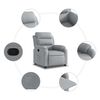 vidaXL Fauteuil inclinable en tissu gris clair
