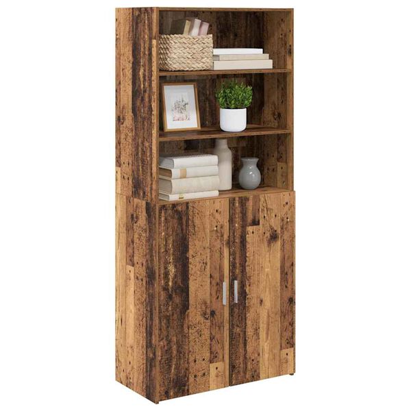 vidaXL Haut Armoire Bois Ancien 80 x 42,5 x 185 cm Bois d'ing&eacute;nierie