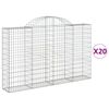 vidaXL Paniers &agrave; gabions arqu&eacute;s 20 pcs 200x30x120/140 cm Fer galvanis&eacute;