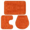 vidaXL Jeu de tapis de salle de bain 3 pcs Tissu Orange