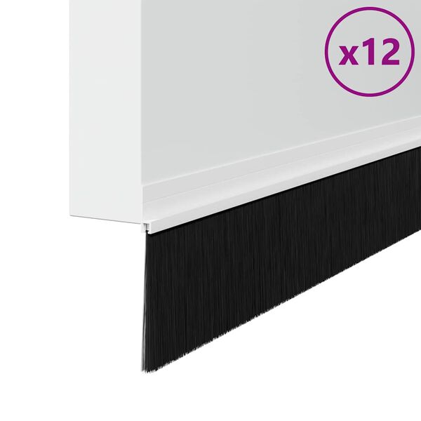vidaXL Brosses de porte adh&eacute;sives 12 pcs Blanc 100 cm