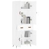 vidaXL Buffet haut Blanc 69,5x34x180 cm Bois d'ing&eacute;nierie