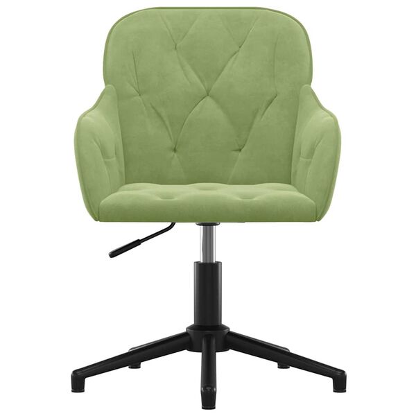 vidaXL Chaise pivotante de bureau Vert clair Velours
