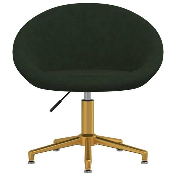 vidaXL Chaise de salle &agrave; manger Vert fonc&eacute; Velours
