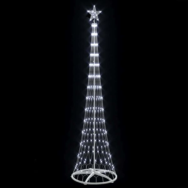 vidaXL Arbre de Noël LED Blanc froid 70 x 70 x 250 cm Métal