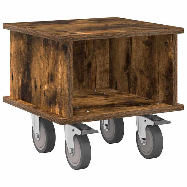 vidaXL Meuble TV Ch&ecirc;ne fum&eacute; 37 x 35 x 35 cm Bois d'ing&eacute;nierie