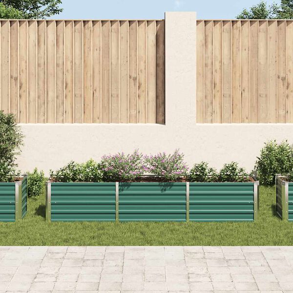 vidaXL Lit surélevé de jardin Acier galvanisé 240x40x45 cm Vert