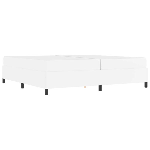 vidaXL Cadre de lit avec matelas Blanc 200 x 200 cm tissu