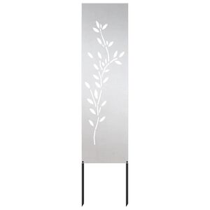 vidaXL &Eacute;cran de confidentialit&eacute; de jardin Floral Argent&eacute; 32 x 140 cm