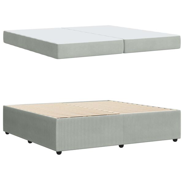 vidaXL Cadre de lit avec matelas Gris clair 200 x 200 cm tissu