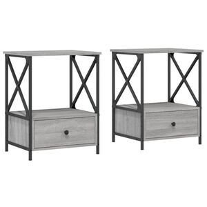 vidaXL Tables de chevet 2 pcs sonoma gris 50x41x65 cm bois ing&eacute;nierie
