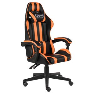 vidaXL Fauteuil de jeux vidéo Noir et orange Similicuir