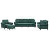 vidaXL Ensemble de canap&eacute;s 4 pcs avec coussins vert fonc&eacute; velours