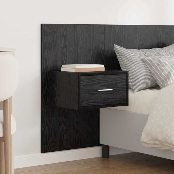 vidaXL T&ecirc;te de lit avec armoire 3 pcs Ch&ecirc;ne noir Bois d'ing&eacute;nierie