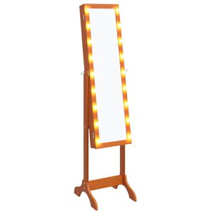 vidaXL Miroir sur pied blanc avec LED 34x37x146 cm