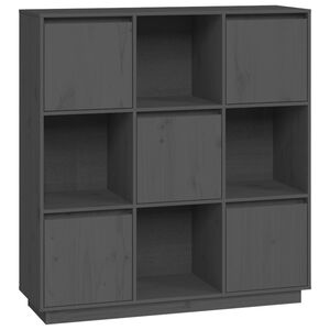 vidaXL Buffet Gris 110,5x35x117 cm Bois massif de pin