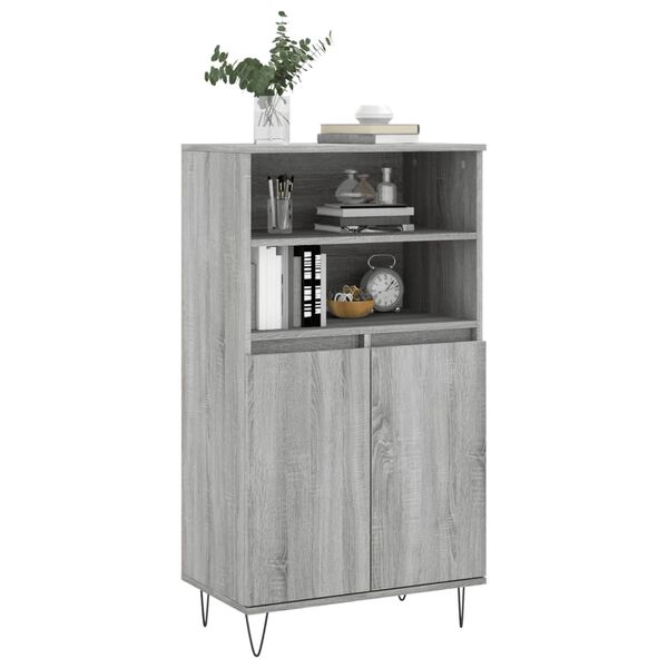 vidaXL Buffet haut Sonoma gris 60x36x110 cm Bois d'ingénierie