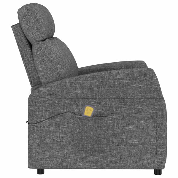 vidaXL Fauteuil de massage Gris fonc&eacute; Tissu