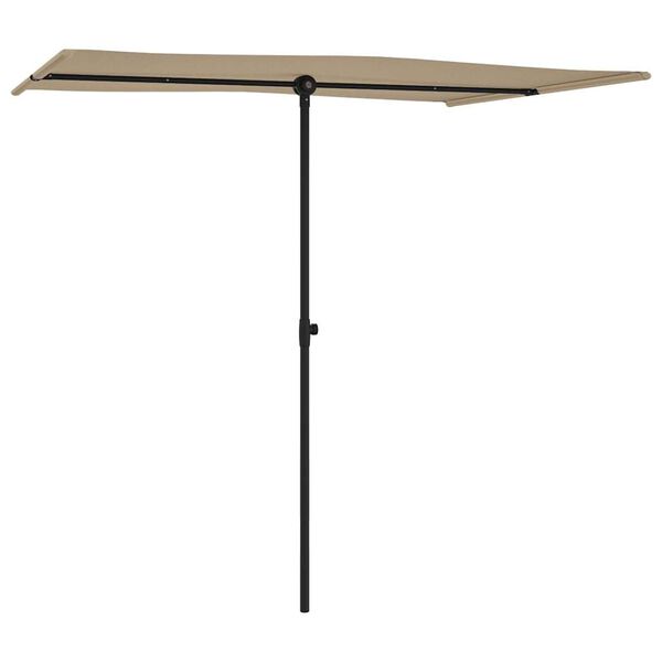 vidaXL Parasol de jardin avec mât en aluminium 2x1,5 m Taupe
