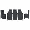 vidaXL Ensemble de salle &agrave; manger pour jardin 9 pcs Noir polyrotin