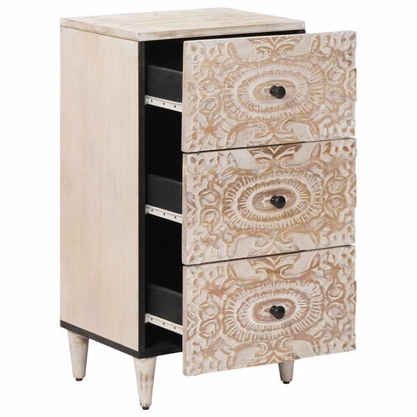 vidaXL Buffet Blanc 40 x 33,5 x 75 cm Bois de mangue massif