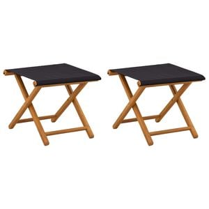 vidaXL Chaise Longue 2 pcs Bois d'eucalyptus massif Noir
