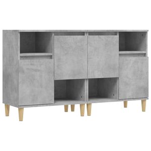 vidaXL Buffets 2 pcs gris b&eacute;ton 60x35x70 cm bois d'ing&eacute;nierie