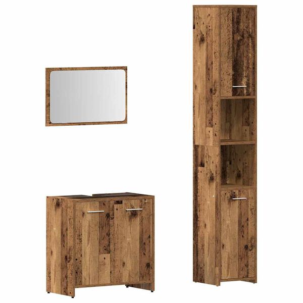 vidaXL Ensemble de meubles salle de bain 3 pcs bois d'ingénierie