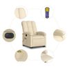vidaXL Fauteuil inclinable de massage &eacute;lectrique Cr&egrave;me Tissu