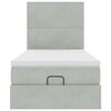 vidaXL Cadre de lit ottoman avec matelas gris clair 80x200 cm velours