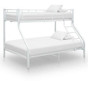 vidaXL Cadre de lit superpos&eacute; sans matelas Blanc 140x200 cm/90x200 cm